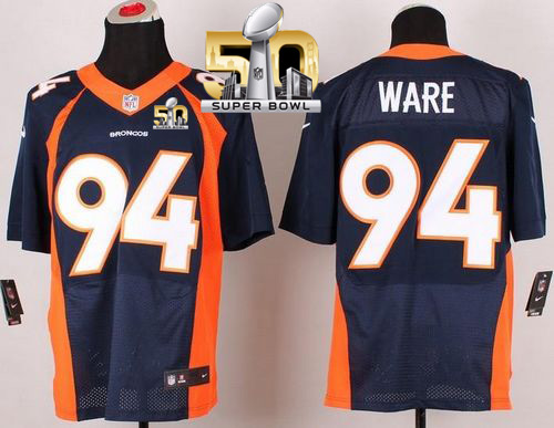 Nike Broncos #94 DeMarcus Ware Navy Blue Alternate Super Bowl 50 Men's Stitched NFL New Elite Jersey